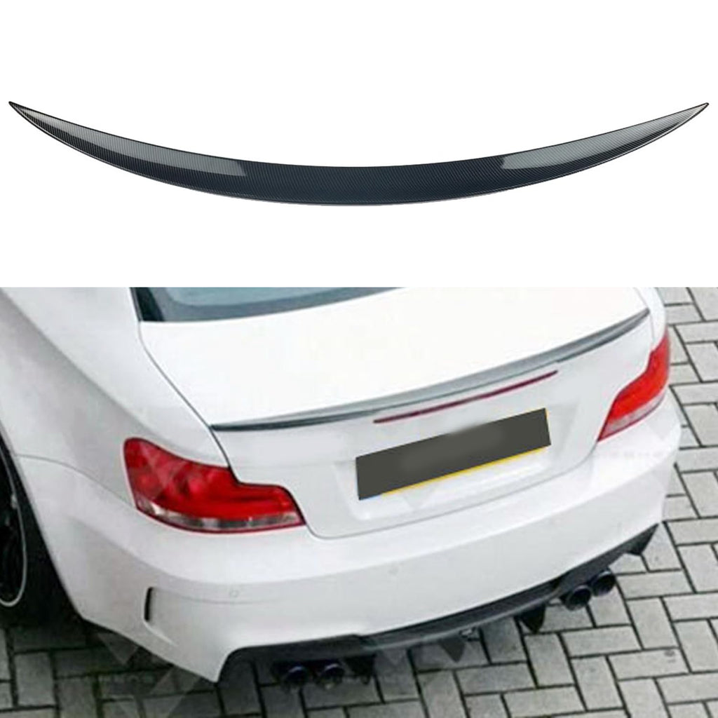 Spoiler Compatibility with 2007-2013 1 Series E82 128i 135i Coupe MP Style Rear Trunk Spoiler Wing Lid Splitter Bodykit ABS (Carbon Fiber Style)