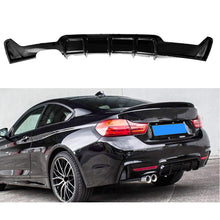 Load image into Gallery viewer, Rear Diffuser Compatibility with 2014-2020 4 Series F32 F33 F36 420i 420d 428i 430i M Sport Rear Bumper Diffuser Lip Single Exhaust Two Outlet Spoiler Splitter (Gloss