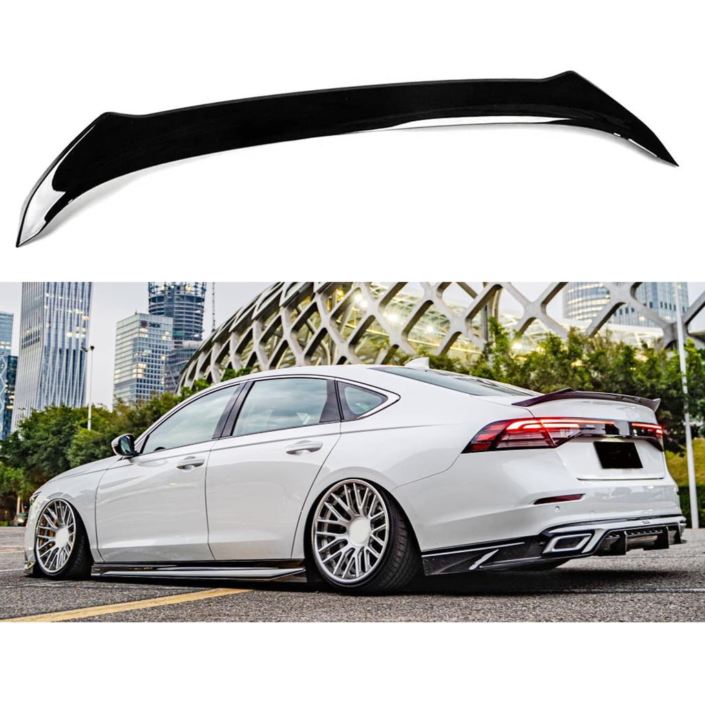 Spoiler Compatibility with 2023-2025 Accord 11th Gen Yofer Style Rear Highkick Trunk Wing Lid Spliter Gloss Black