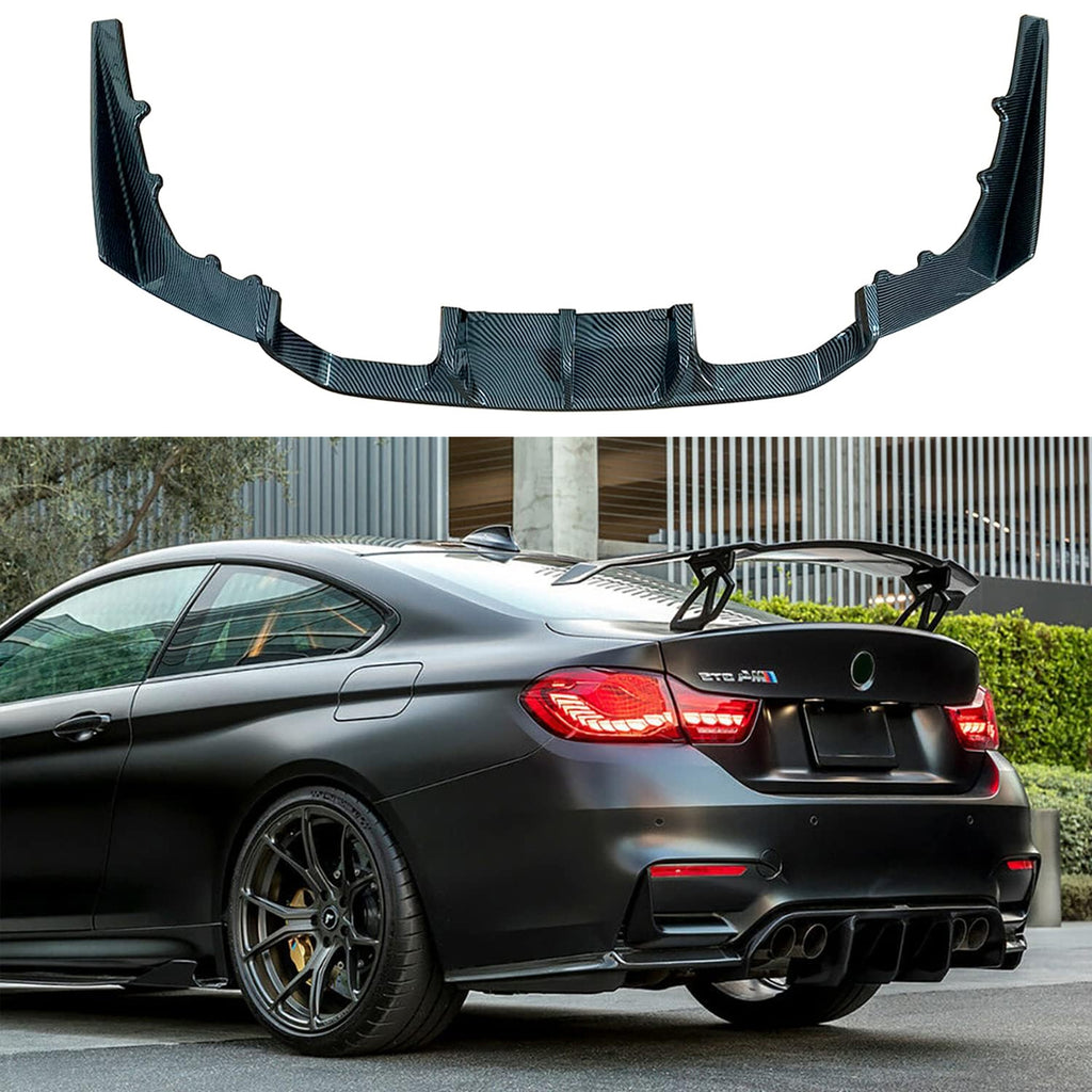 Compatibility with 2014-2020 BMW F80 M3 Sedan F82 F83 M4 with M Sport Rear Bumper Diffuser Lip V Style Spoiler Body Kits Carbon Fiber Style
