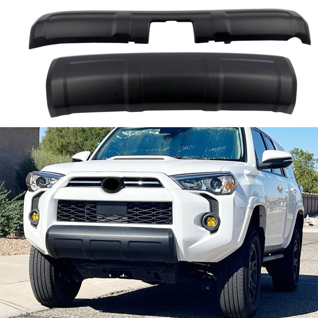 Front Bumper Compatible with 2014-2024 4Runner Lower Valance Panel Bumper Molding Replacement ABS(Matte Black, Front + Rear)