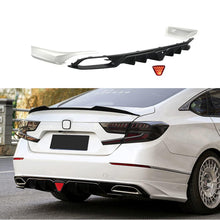 Load image into Gallery viewer, Rear Lip Compatibility with 2018-2022 Accord 10th Rear Bumper Chin Lip with W/LED Brake Light + White Corner Apron Spats Gloss Black Rear Diffuser