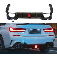 Load image into Gallery viewer, Rear Diffuser Lip Compatibility with 2019-2022 3 Series G20 330i M340i Sport Rear Bumper Diffuser Lip Spoiler with LED Light Gloss Black
