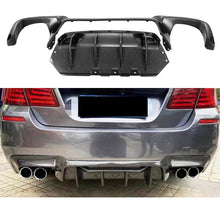 Load image into Gallery viewer, Rear Diffuser Compatibility with 2011-2016 5 Series F10 M5 M Sport Rear Bumper Chin Lip Quad Exhaust Spoiler Splitter (Carbon Fiber Style)