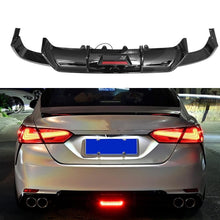 Load image into Gallery viewer, Rear Lip Bumper Diffuser Compatibility with 2018-2022 Camry Rear Bumper Body Splitter Valance Lip with LED Brake Light Gloss Black