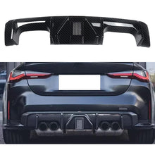 Load image into Gallery viewer, Rear Diffuser Compatibility with 2021-2024 G80 M3 G82 G83 M4 Rear Lower Bumper Diffuser Lip Kit Body Kits Spoiler Splitter Protection Trim W/LED Light (Carbon Fiber Style)