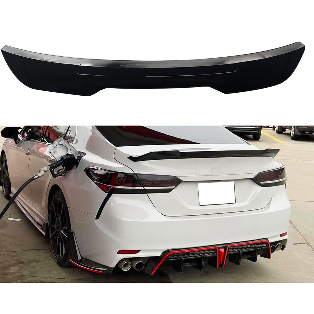 Spoiler Compatibility with 2025+ Camry LE XLE SE XSE Rear Highkick Trunk Wing Lid Spliter Gloss Black (PSM Style)