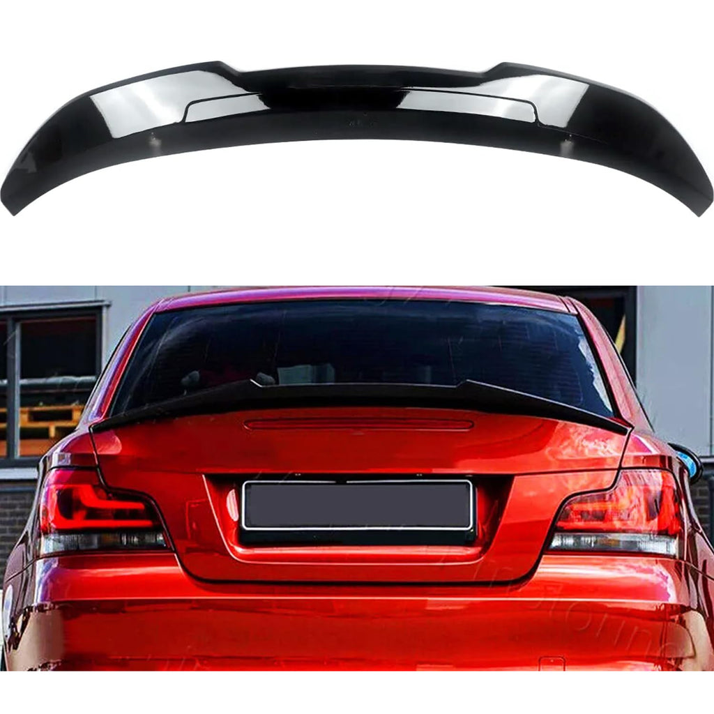 Rear Spoiler Compatibility with 2007-2013 1 Series E82 125i 128i 135i Coupe PSM Style Rear Trunk Spoiler Wing Lid Splitter Bodykit ABS (Gloss Black)