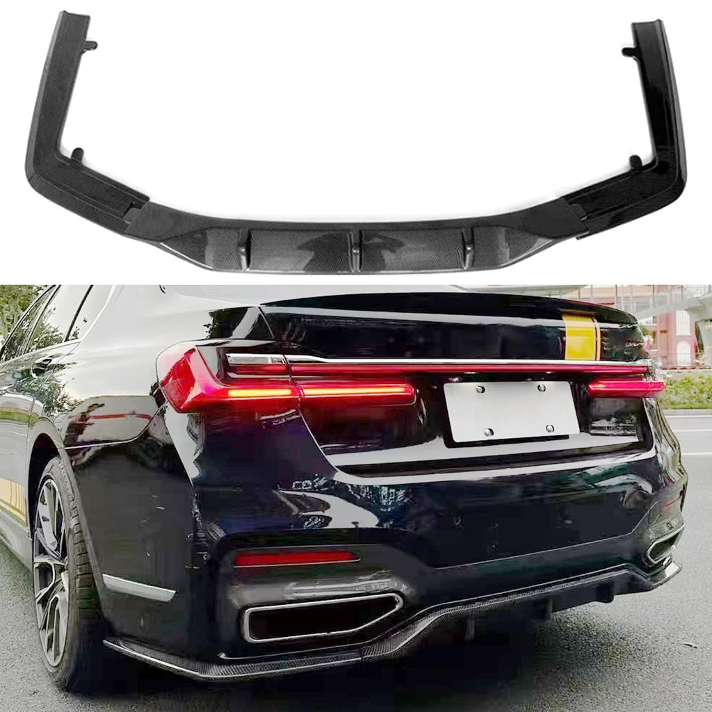 Rear Diffuser Compatibility with 2019-2022 7 Series G11 G12 M Sport Rear Bumper Chin Diffuser Kit Spoiler Splitter (Carbon Fiber Style)