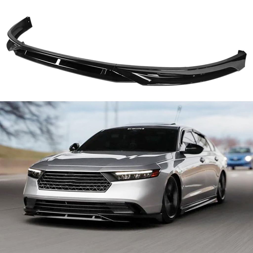 Front Bumper Lip Compatibility with 2023-2024 Accord 11th Front Diffuser Chin Lip Splitter Spoiler BodyKit (Gloss Black)