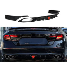 Load image into Gallery viewer, Rear Lip Compatibility with 2018-2022 Accord 10th Rear Bumper Chin Lip with W/LED Brake Light + Corner Apron Spats Rear Diffuser Gloss Black