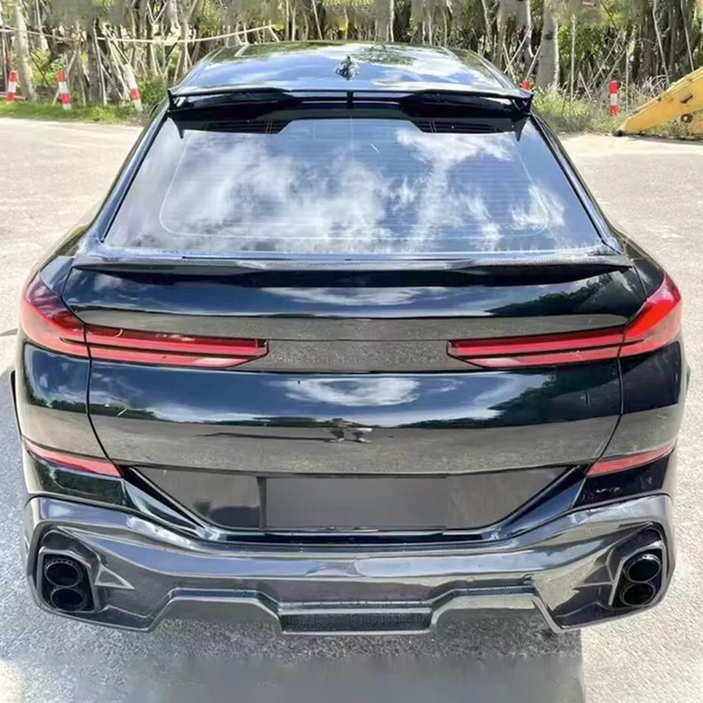 Spoiler Compatibility with 2020-2023 X6 G06 M Sport Rear Trunk Spoiler Wing Lid Splitter Bodykit ABS (Carbon Fiber Style)