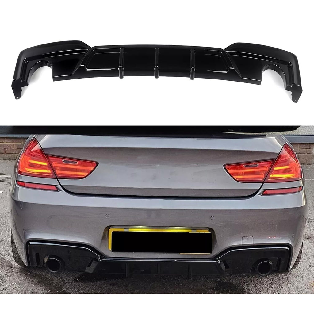 Rear Lip Compatibility with 2012-2018 6 Series F06 F12 F13 640i 650i M Sport Rear Bumper Chin Diffuser Lip Kit Spoiler Splitter (Gloss Black)