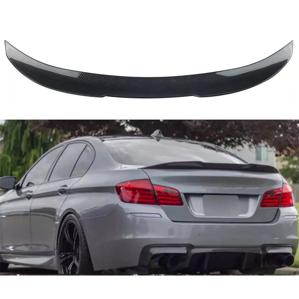 Spoiler Compatibility with 2011-2016 5 Series F10 M5 PSM Style Rear Trunk Spoiler Wing Lid Splitter ABS Bodykit (Carbon Fiber Style)