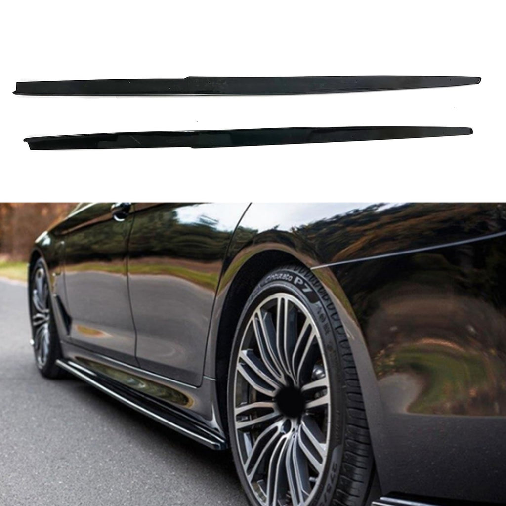 Side Skirts Compatibility with 2011-2016 5 Series F10 MP Style Rocker Panel Door Extension Lips Pair Diffuser Bumper Lip Splitter (Gloss Black)