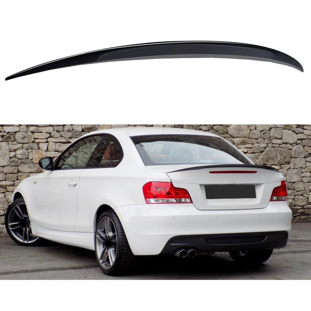 Spoiler Compatibility with 2007-2013 1 Series E82 128i 135i Coupe MP Style Rear Trunk Spoiler Wing Lid Splitter Bodykit ABS (Gloss Black)