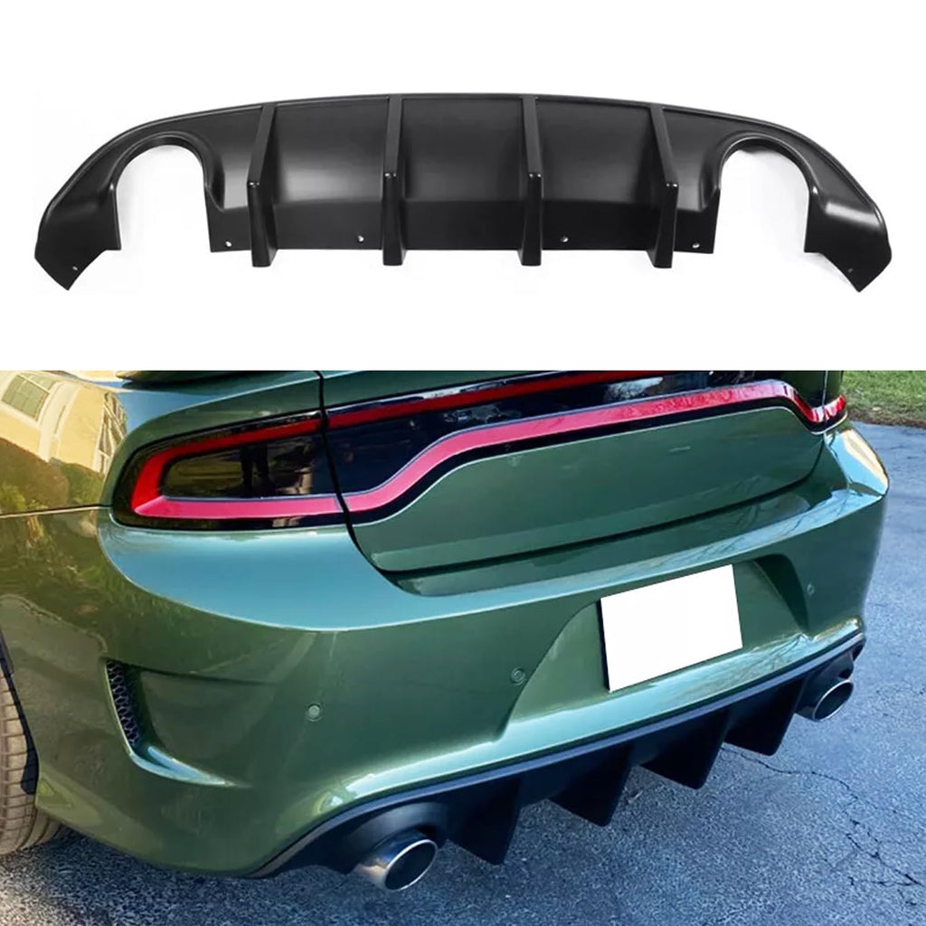 Rear Diffuser Compatibility with 2015-2024 Charger SRT Non-Widebody Models Rear Bumper Chin Diffuser Kit Spoiler Splitter (Matte Black)