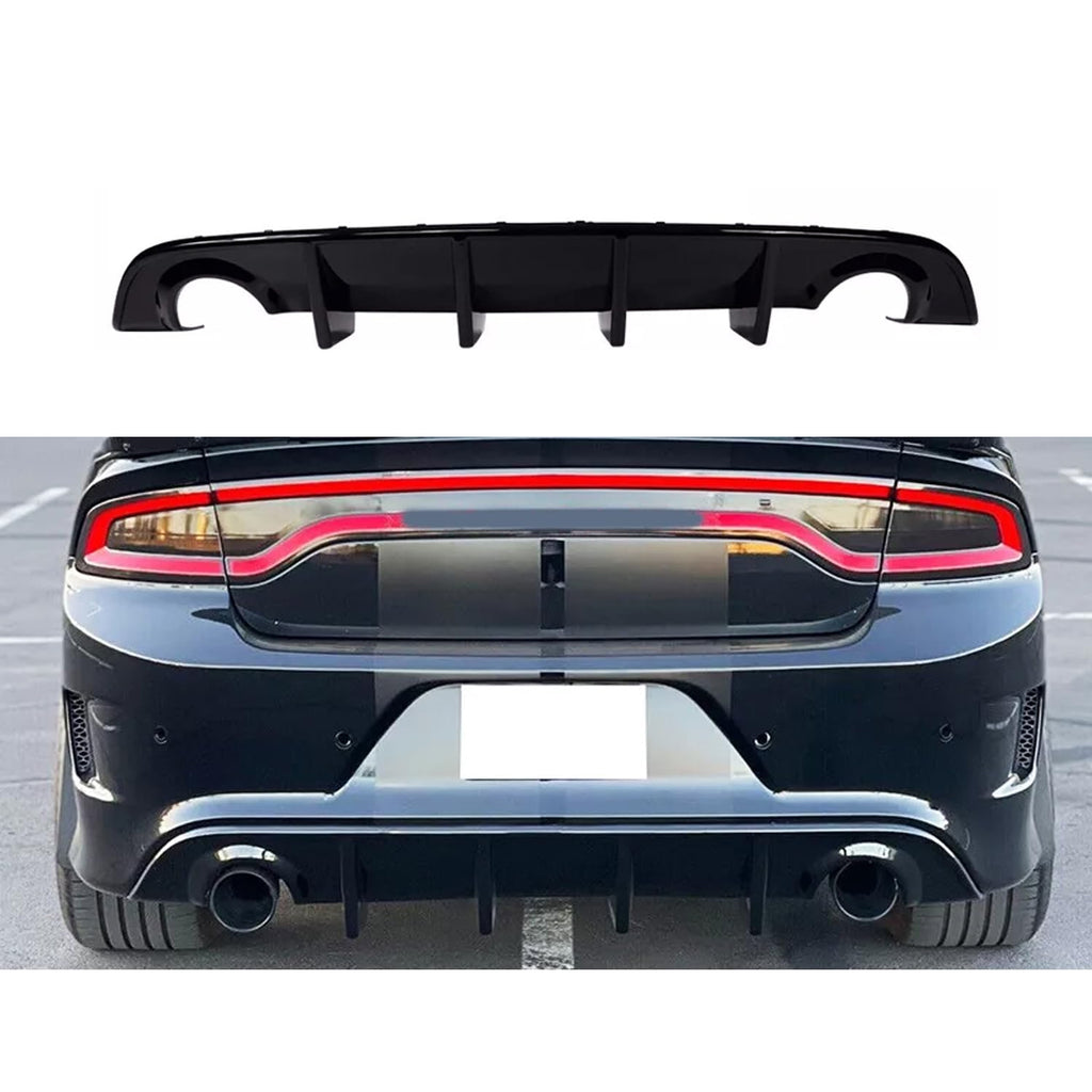 Rear Diffuser Compatibility with 2015-2024 Charger SRT Non-Widebody Models Rear Bumper Chin Diffuser Kit Spoiler Splitter (Gloss Black)