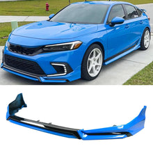 Load image into Gallery viewer, Front Lip Compatibility with 2022-2024 Civic Yofer Style Front Bumper Chin Lip Splitter Spoiler Kit Black Boost Blue