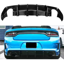 Load image into Gallery viewer, Rear Diffuser Lip Compatibility with 2020-2024 Charger Widebody SRT Hellcat Scat Pack Rear Bumper Chin Diffuser Kit Spoiler Splitter (Gloss Black)