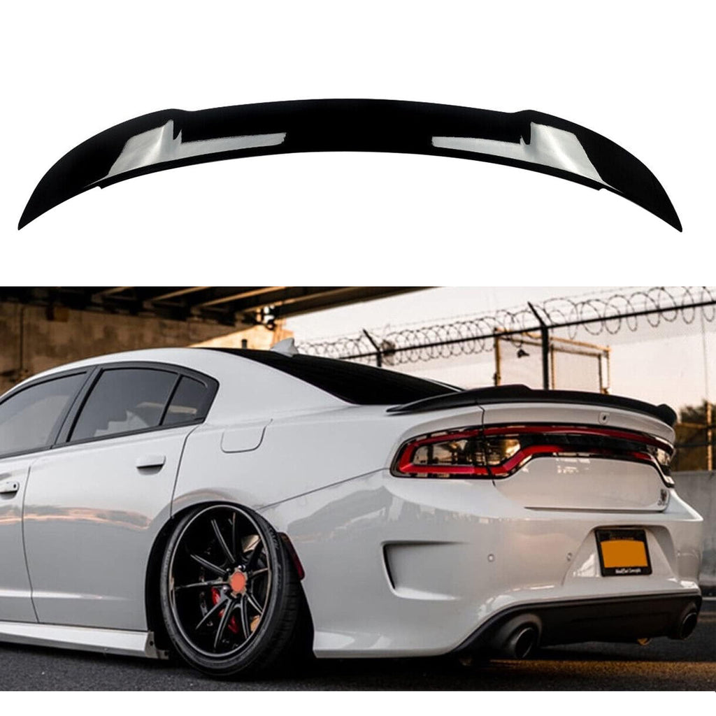 Rear Spoiler Compatibility with 2011-2022 Charger SRT GT SXT RT SE Daytona Pursuit Hellcat Style Trunk Spoiler Rear Wing Spoiler Lip Glossy Black