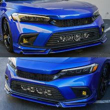 Load image into Gallery viewer, Front Lip Compatibility with 2022-2024 Civic Yofer Style Front Bumper Chin Lip Splitter Spoiler Kit Black Aegean Blue