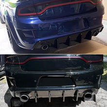Load image into Gallery viewer, Rear Diffuser Lip Compatibility with 2020-2024 Charger Widebody SRT Hellcat Scat Pack Rear Bumper Chin Diffuser Kit Spoiler Splitter (Gloss Black)