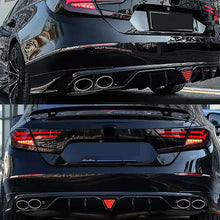 Load image into Gallery viewer, Rear Lip Compatibility with 2018-2022 Accord 10th Rear Bumper Chin Lip with W/LED Brake Light + Corner Apron Spats Rear Diffuser Gloss Black