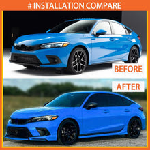 Load image into Gallery viewer, Front Lip Compatibility with 2022-2024 Civic Yofer Style Front Bumper Chin Lip Splitter Spoiler Kit Black Boost Blue