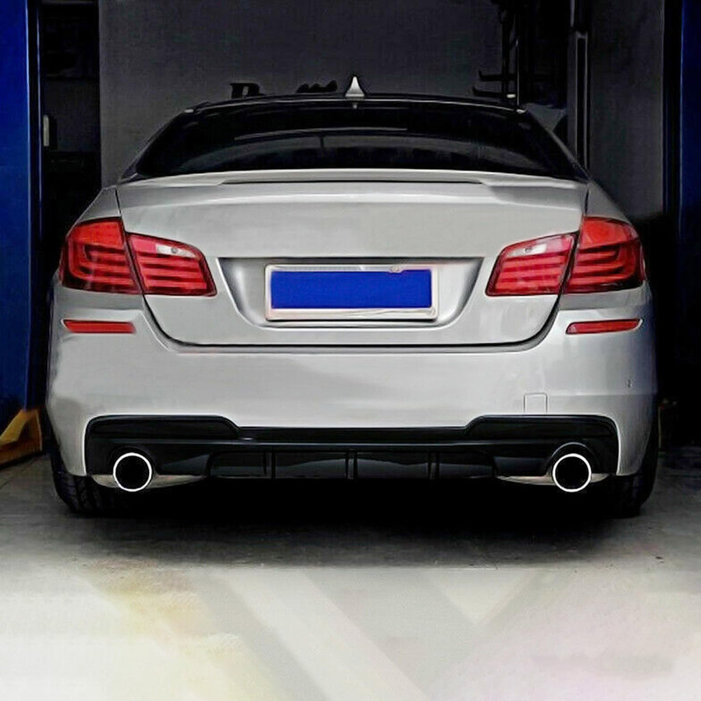 Rear Diffuser Compatibility with 2011-2016 5 Series F10 535i M Sport MP Style Rear Bumper Chin Lip Spoiler Splitter (Gloss Black)