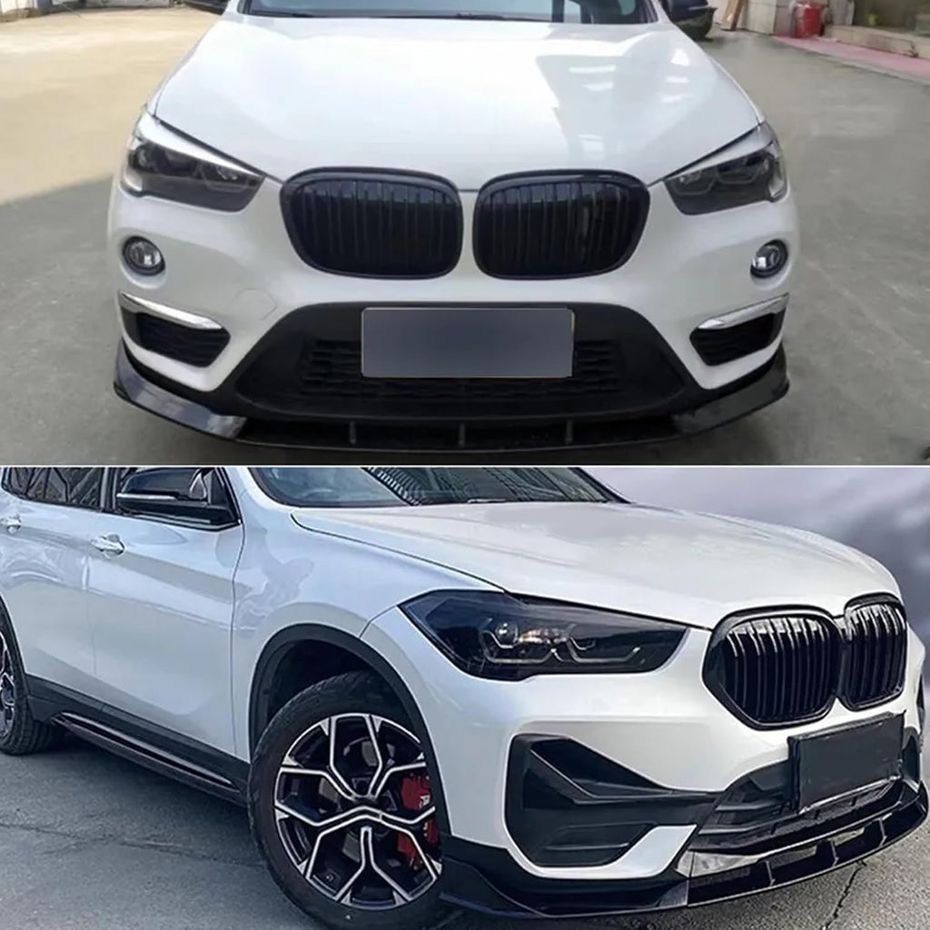 For 2016-2021 X1 F48 F49 Base Model Front Bumper Chin Diffuser Lip Air Dam Splitter Spoiler (Gloss Black)