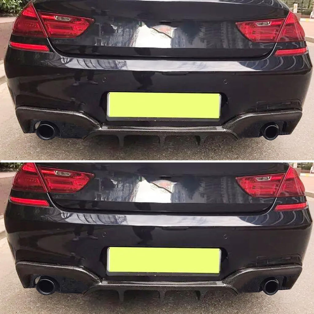 Rear Lip Compatibility with 2012-2018 6 Series F06 F12 F13 640i 650i M Sport Rear Bumper Chin Diffuser Lip Kit Spoiler Splitter (Carbon Fiber Style)