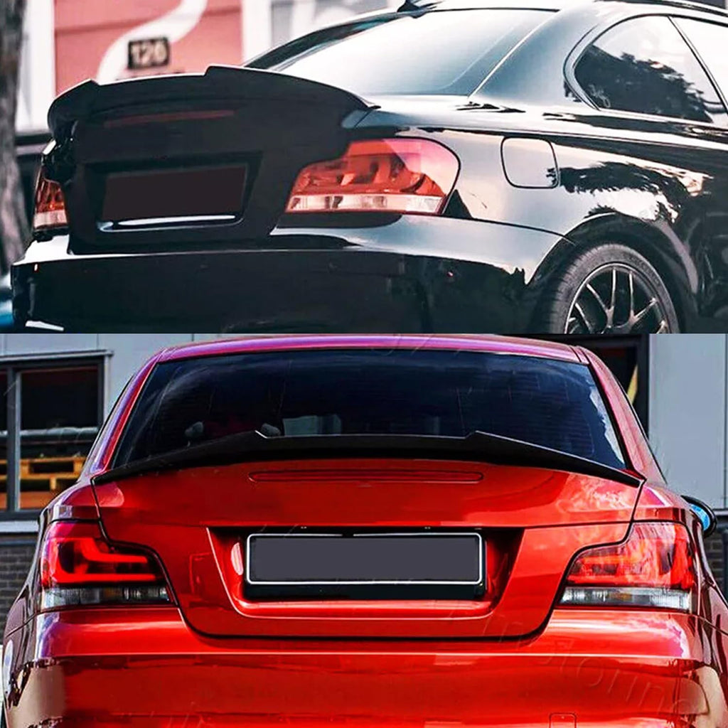 Rear Spoiler Compatibility with 2007-2013 1 Series E82 125i 128i 135i Coupe PSM Style Rear Trunk Spoiler Wing Lid Splitter Bodykit ABS (Gloss Black)
