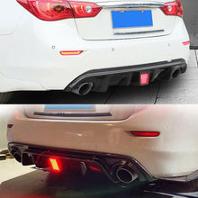 Load image into Gallery viewer, Compatibility with 2014-2017 Q50 Rear Bumper Lip Spoiler Lower Diffuser with Brake Light Carbon Fiber