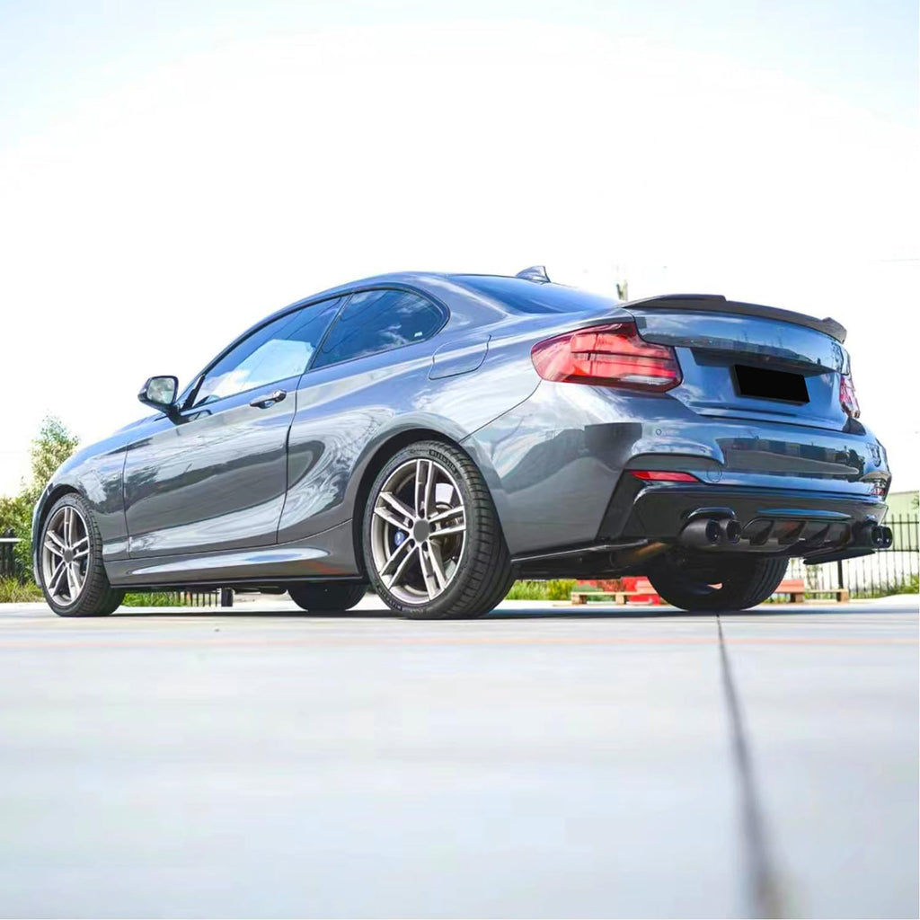 Rear Diffuser Compatibility with 2014-2020 2 Series F22 F23 M Sport Rear Bumper Lip Diffuser Lower Tail Bumper Lip Splitters (Gloss Black)