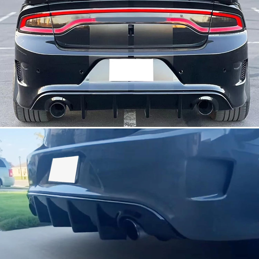 Rear Diffuser Compatibility with 2015-2024 Charger SRT Non-Widebody Models Rear Bumper Chin Diffuser Kit Spoiler Splitter (Gloss Black)