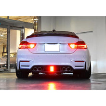 Load image into Gallery viewer, Compatibility with 2015-2020 BMW F80 M3 F82 F83 M4 Rear Bumper Diffuser Chin Lip Splitter Spoiler with LED Light Carbon Fiber