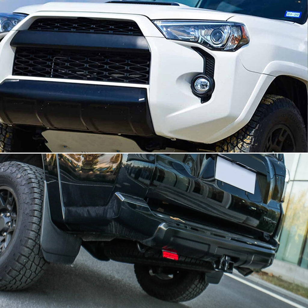 Compatible with 2014-2024 4Runner Front Bumper Lower Valance Panel Bumper Molding ABS Replacement (Gloss Black, Front + Rear)