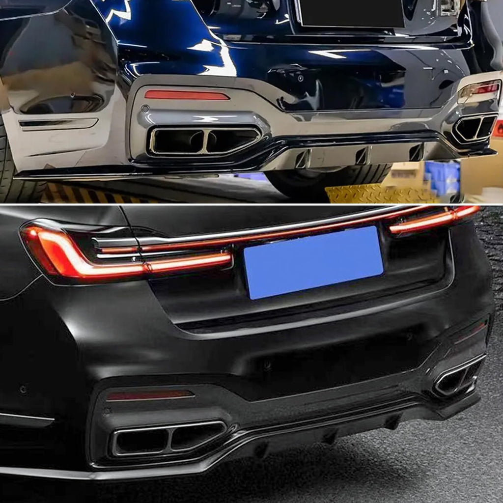 Rear Diffuser Compatibility with 2019-2022 7 Series G11 G12 M Sport Rear Bumper Chin Diffuser Kit Spoiler Splitter (Gloss Black)