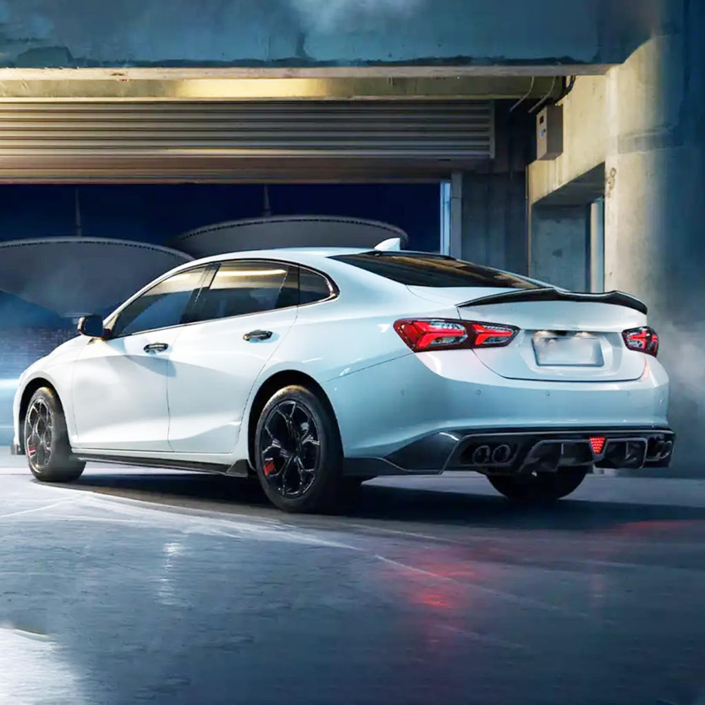 Rear Spoiler Compatibility with 2016-2024 Malibu Rear Highkick Trunk Wing Lid Trim Spliter Gloss Black