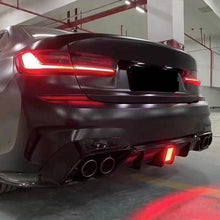 Load image into Gallery viewer, Rear Diffuser Lip Compatibility with 2019-2022 3 Series G20 330i M340i Sport Rear Bumper Diffuser Lip Spoiler with LED Light Gloss Black