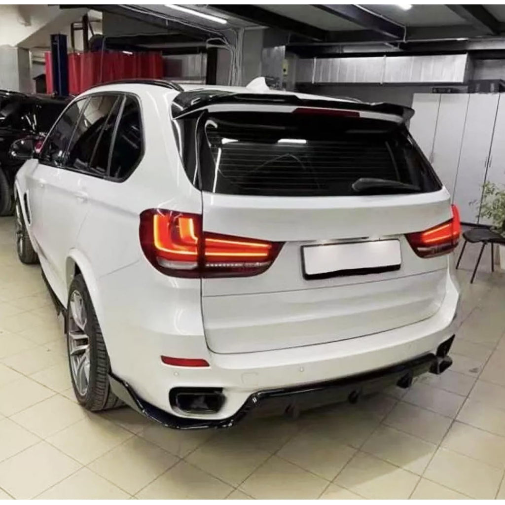 Rear Diffuser Compatibility with 2014-2018 X5 F15 Rear Bumper Chin Diffuser Kit Spoiler Splitter (Gloss Black)