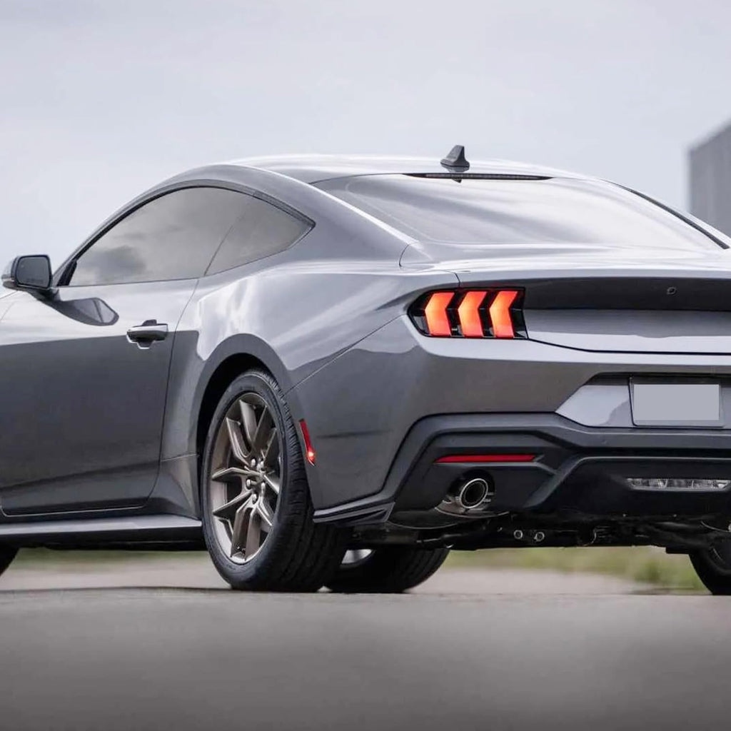 Rear Bumper Side Corner Splitter Spats Compatibility with 2024 2025 Mustang Rear Side Winglets Decorative Trim 2PCS Matte Black