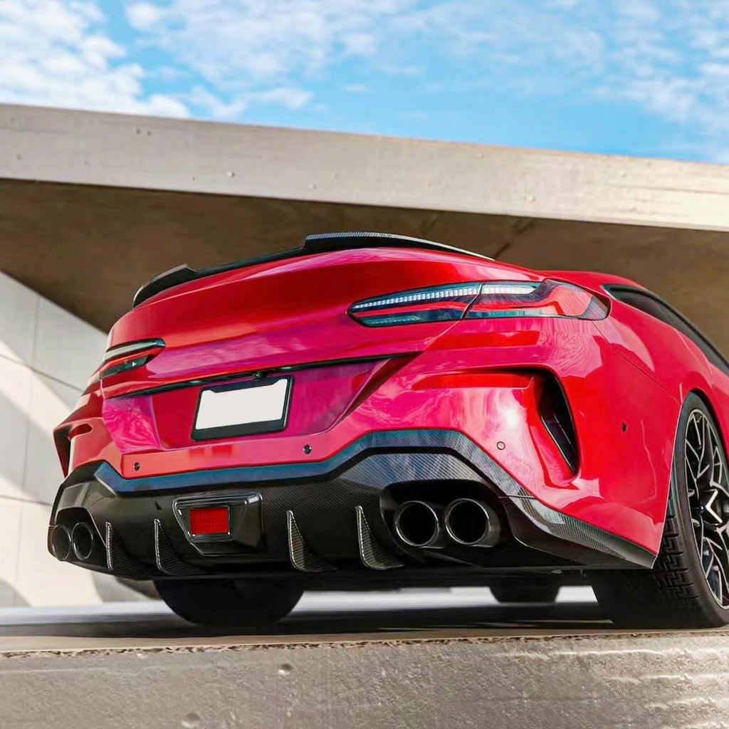 For 2019-2023 8 Series G14 G15 2 Door Rear Trunk Spliter Wing Lid (Carbon Fiber Style)
