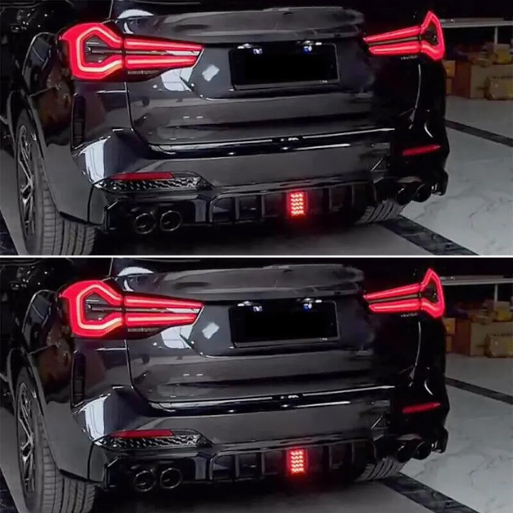 For 2022-2024 X3 G01 M40i M Sport LCI Style Rear Bumper Chin Lip Kit Spoiler Splitter W/LED Light Gloss Black