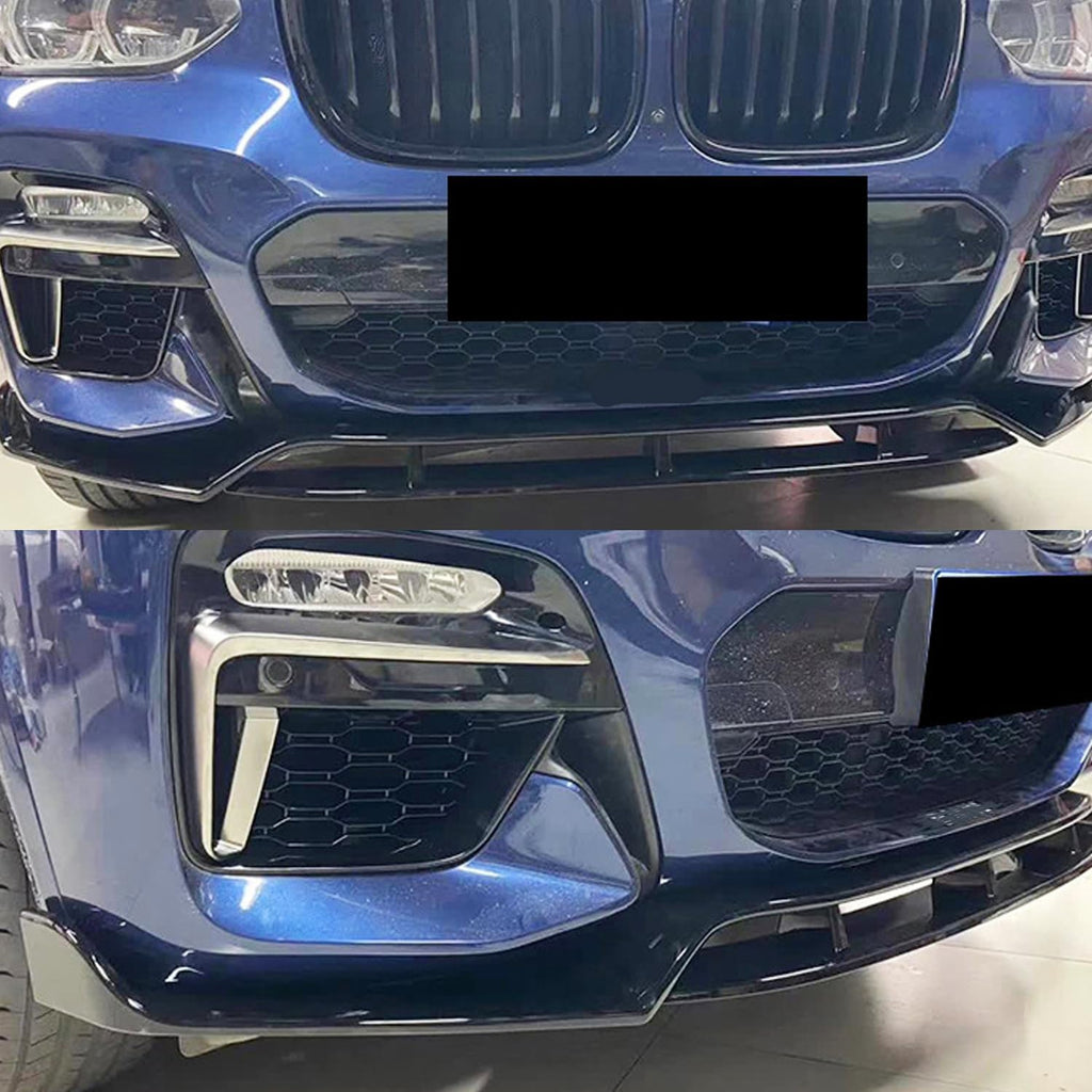 For 2018-2020 X3 X4 G01 G02 M Sport Front Chin Diffuser Lip Air Dam ABS Splitter Spoiler (Gloss Black)