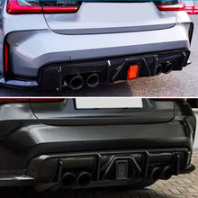 Load image into Gallery viewer, Rear Diffuser Compatibility with 2021-2024 G80 M3 G82 G83 M4 Rear Lower Bumper Diffuser Lip Kit Body Kits Spoiler Splitter Protection Trim W/LED Light (Gloss Black)