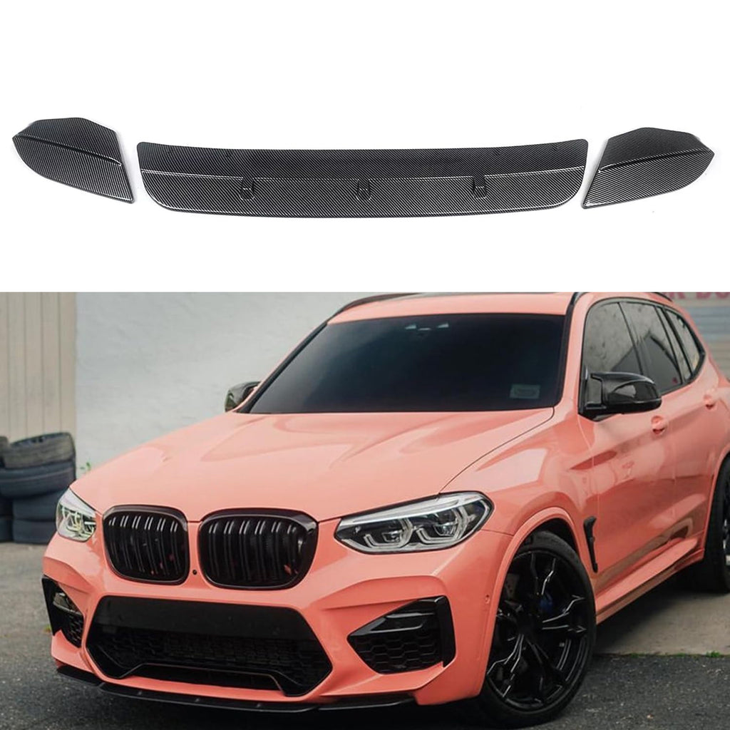Front Bumper Lip Compatibility with 2019-2021 X3M F97 X4M F98 M Competition Sport Front Diffuser Chin Lip Air Dam Splitter Spoiler (Carbon Fiber Style)