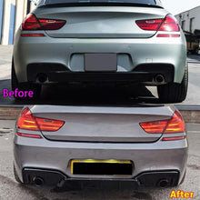 Load image into Gallery viewer, Rear Lip Compatibility with 2012-2018 6 Series F06 F12 F13 640i 650i M Sport Rear Bumper Chin Diffuser Lip Kit Spoiler Splitter (Gloss Black)