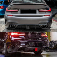 Load image into Gallery viewer, Rear Diffuser Lip Compatibility with 2019-2022 3 Series G20 330i M340i Sport Rear Bumper Diffuser Lip Spoiler with LED Light Carbon Fiber